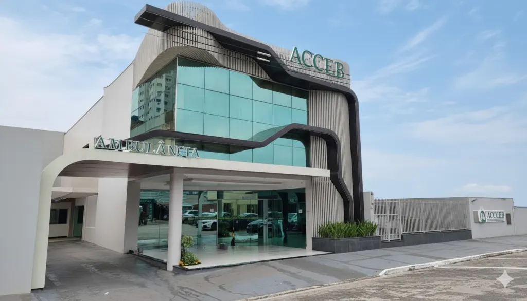 Fachada da clínica ACCEB em Belém